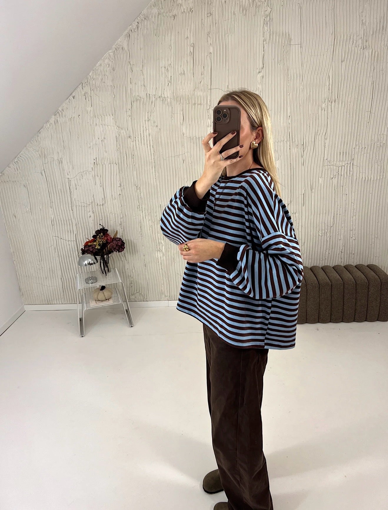 Pull rayure bleu choco