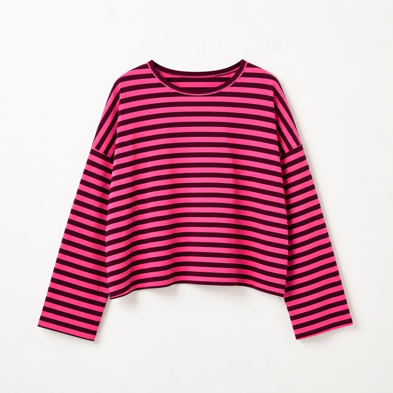 Pull longsleeve rayure fushia choco