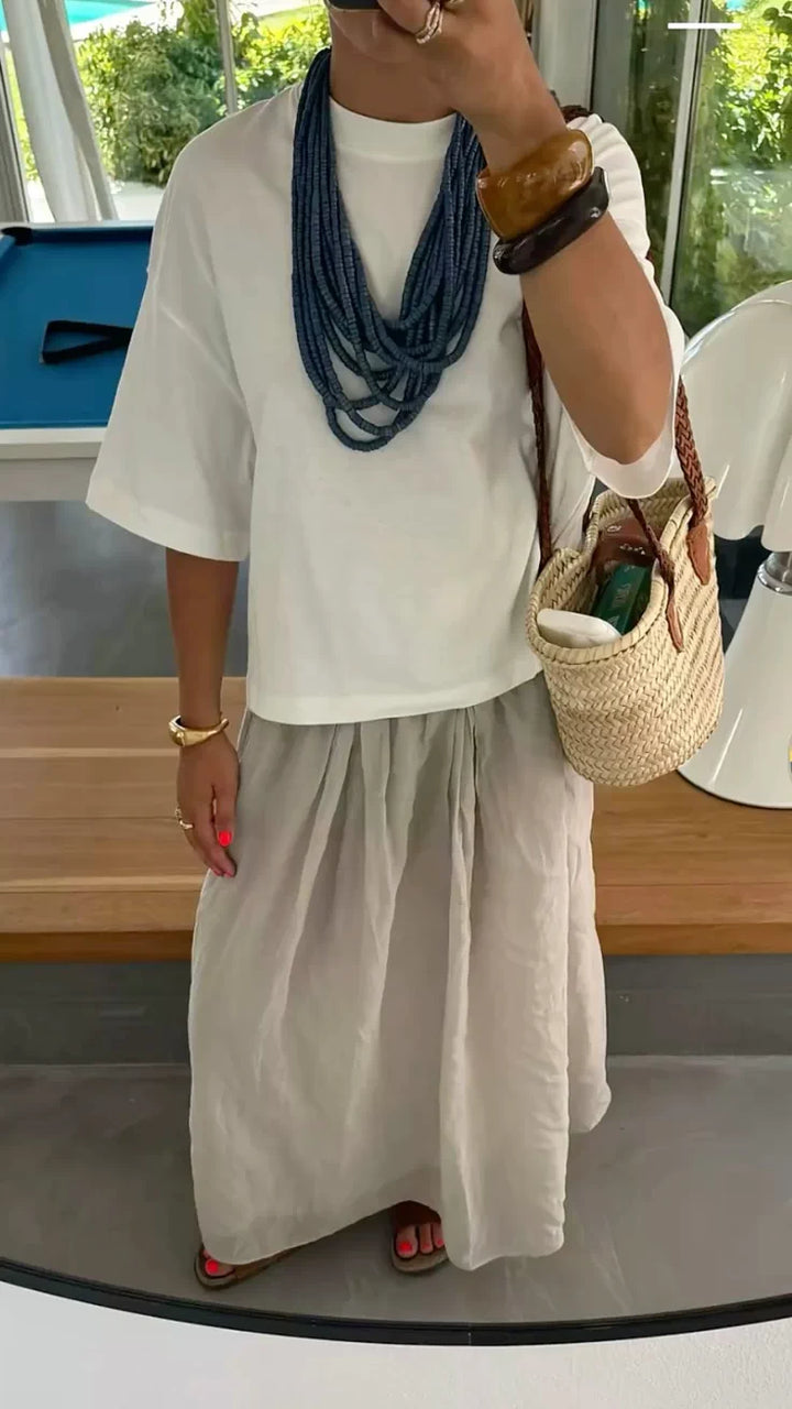 Linen long skirt